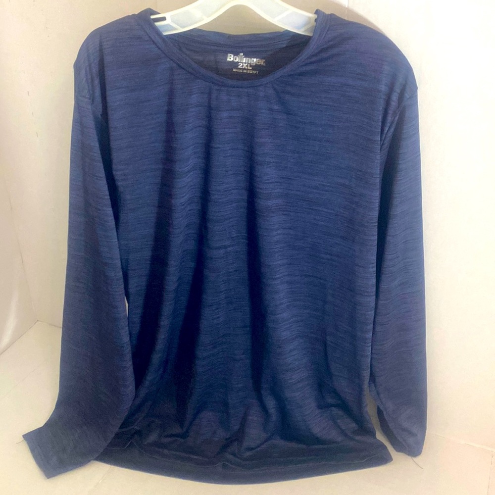 Bollinger shirt Mens 2XL Blue long sleeve fitness workout sports athletic